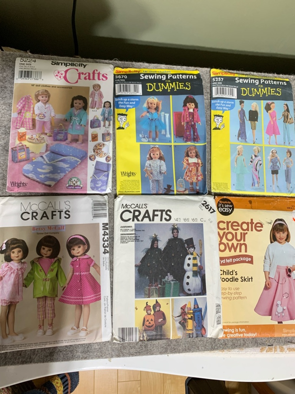 Six Sewing Patterns never used
